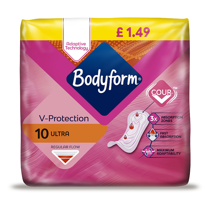 Bodyform Cour-V Ultra Normal Sanitary Towels (Pack of 10)