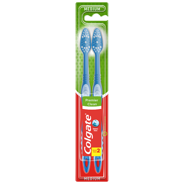 Colgate Premier Clean Medium Toothbrush (2 Pack)