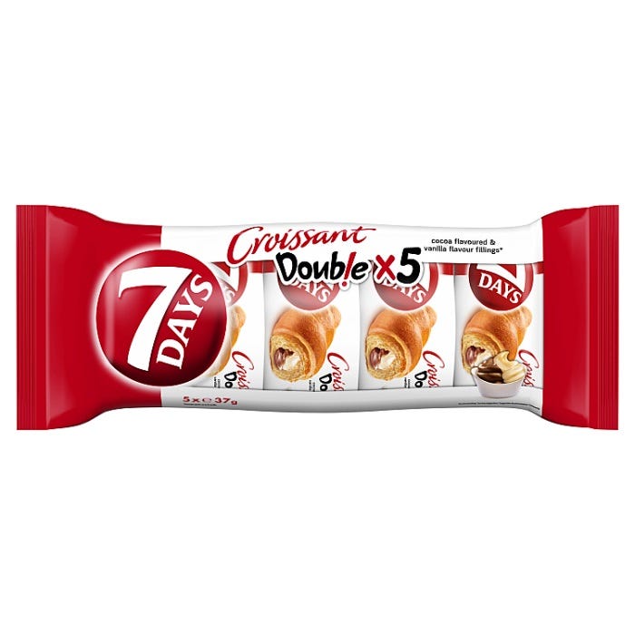7 Days Double Croissant Cocoa & Vanilla Flavour Fillings (Pack of 5)