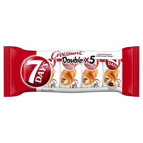 7 Days Double Croissant Cocoa & Vanilla Flavour Fillings (Pack of 5)