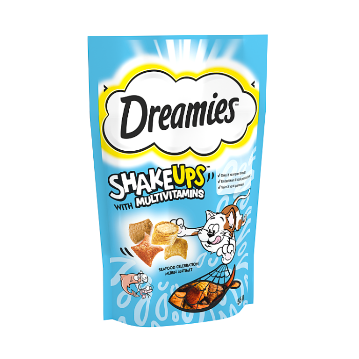 Dreamies Shakeups Multivitamins Seafood Celebration Cat & Kitten Treats, 55g