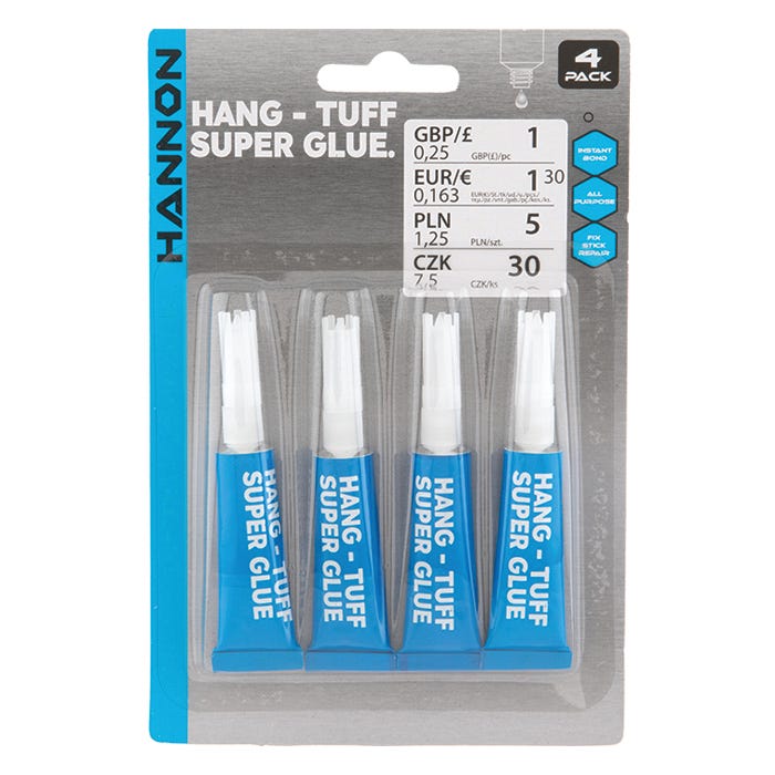 Hannon Hang Tuff Super Glue (Pack of 4)