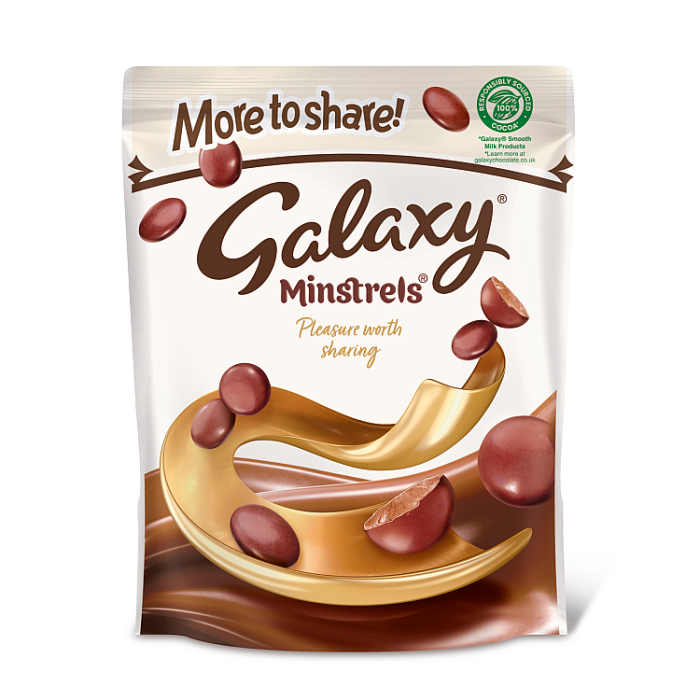 Galaxy Minstrels Milk Chocolate Buttons Sharing Pouch Bag, 195g